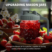 Load image into Gallery viewer, 2 Pack Wide Mouth Flip Cap Mason Jar Lids for Mason Jars - Airtight Flip Cap Design with Handle, Ensures Leak-Proof and Long-lasting Performance (Gray)