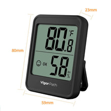 Load image into Gallery viewer, Digital Hygrometer Indoor Thermometer - AAA Battery-Powered Humidity Gauge (Black)
