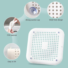 Load image into Gallery viewer, Shower Drain Hair Catcher - 6.57x5.98- inch Square Drain with Suction Cups - 2 Pack (White)