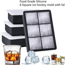 Load image into Gallery viewer, 2-Pack Silicone Square Shape Giant Ice Cubes Molds