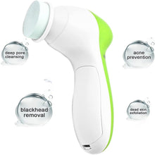 Load image into Gallery viewer, Facial Cleansing Brush - Facial Scrubber for Skin Cleansing, Exfoliating, and Massaging (Green)