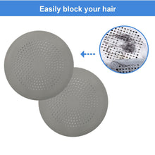 Load image into Gallery viewer, Hair Catcher Round Silicone Hair Stopper with Suction Cup - Pack of 2 (Grey)