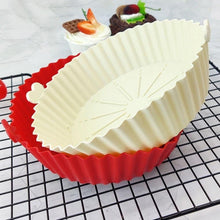 Load image into Gallery viewer, 2-Piece Set of Air Fryer Silicone Liners for 3 to 5 QT Baskets | Small 6.7 inch - Red