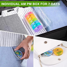 Load image into Gallery viewer, 7-Day Pill Organizer with Two Compartments Per Day (Black)