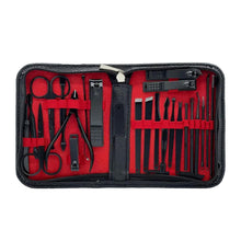 Load image into Gallery viewer, Professional Manicure Set - Portable Travel Nail Kit (26 Piece - Red and Black)