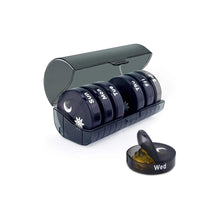 Load image into Gallery viewer, 7-Day Pill Organizer with Two Compartments Per Day (All Black)