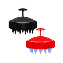 Load image into Gallery viewer, 2 Pack Hair Scalp Massager Shampoo Brush with Soft Silicone Bristles for Removing Dandruff, Waterproof Hair Scrubber for Wet & Dry Hair, Ideal for Men & Women (Red & Black)