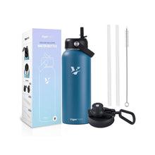 Load image into Gallery viewer, Vacuum Insulated Water Bottle (Dark Blue, 40oz)