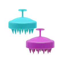Load image into Gallery viewer, 2 Pack Hair Scalp Massager Shampoo Brush with Soft Silicone Bristles for Removing Dandruff, Waterproof Hair Scrubber for Wet & Dry Hair, Ideal for Men & Women (Blue & Purple)