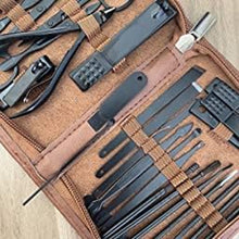 Load image into Gallery viewer, Professional Manicure Set - Portable Travel Nail Kit (26 Piece - Brown)