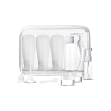 Load image into Gallery viewer, Travel Bottle Set - 11-Piece Portable Squeezable Bottles for Shampoo, Lotion, and Toiletries - Convenient Empty Kit for Stylish and Easy Travel (Clear)