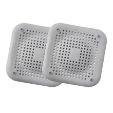 Load image into Gallery viewer, Shower Drain Hair Catcher - 6.57x5.98- inch Square Drain with Suction Cups - 2 Pack (Grey)