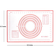 Load image into Gallery viewer, 2 Pack - Non-Stick Silicone Baking Mat - (15.7'x23.6'inch) Pastry Mat with Measurements Perfect for for Pizza, Cake, Fondant, Cookies and Bread Making - Large