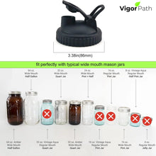 Load image into Gallery viewer, Variety pack of 4 Wide Mouth Canning Lids with Flip-Top Seals for Mason Jars - Reusable, Leak-Proof and Ideal for Pouring Milk, Coffee, Lemonade and More (Jars not Included)