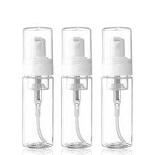 Load image into Gallery viewer, 3-Pack Travel-Sized Foaming Pump Bottles - 100ml/3.3oz (Clear)
