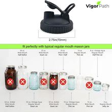 Load image into Gallery viewer, 2 Pack Small/Regular Mouth Canning Lids with Flip-Top Seals for Mason Jars - Reusable, Leak-Proof and Ideal for Pouring Milk, Coffee, Lemonade and More (Jars not Included) - Blue
