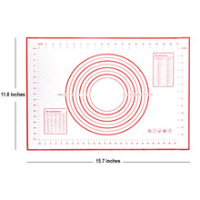 Load image into Gallery viewer, 2 Pack - Non-Stick Silicone Baking Mat - (11.8'x15.7'inch) Pastry Mat with Measurements Perfect for for Pizza, Cake, Fondant, Cookies and Bread Making - Small