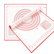 Load image into Gallery viewer, 2 Pack - Non-Stick Silicone Baking Mat - (11.8'x15.7'inch) Pastry Mat with Measurements Perfect for for Pizza, Cake, Fondant, Cookies and Bread Making - Small