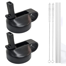 Load image into Gallery viewer, Hydro Flask Wide Mouth Sports Bottle Straw Lids with Hard Handle - BPA-Free (12-64oz) - Includes Replacement Straw & Brush - Fits Most Wide Mouth Bottles - (Set of 2)