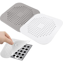 Load image into Gallery viewer, Shower Drain Hair Catcher - 5.7- inch Square Drain with Suction Cups 2 Pack (Variety)