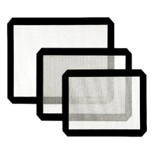 Load image into Gallery viewer, Premium Non-Stick Silicone Baking Mat Set of 3 Assorted Sizes (Small, Medium, Large) - Food Safe, Heat-Resistant, Reusable & Nonstick Mat for Cookie Oven, Macarons, Bread & Pastry - Black