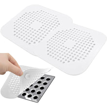 Load image into Gallery viewer, Shower Drain Hair Catcher - 5.7- inch Square Drain with Suction Cups 2 Pack (White)