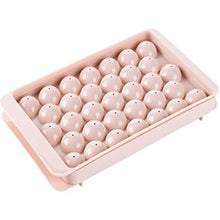 Load image into Gallery viewer, Round Ice Cube Trays for Freezer - Includes 2 Ice Trays with Storage Ice Bucket, &amp; Scoop (Pink)

