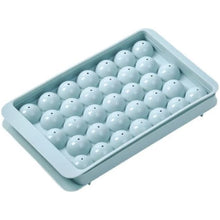 Load image into Gallery viewer, Round Ice Cube Trays for Freezer - Includes 2 Ice Trays with Storage Ice Bucket, &amp; Scoop (Blue)
