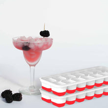 Load image into Gallery viewer, 4 Pack Silicone stackable Ice Cube Trays - (White+Red)
