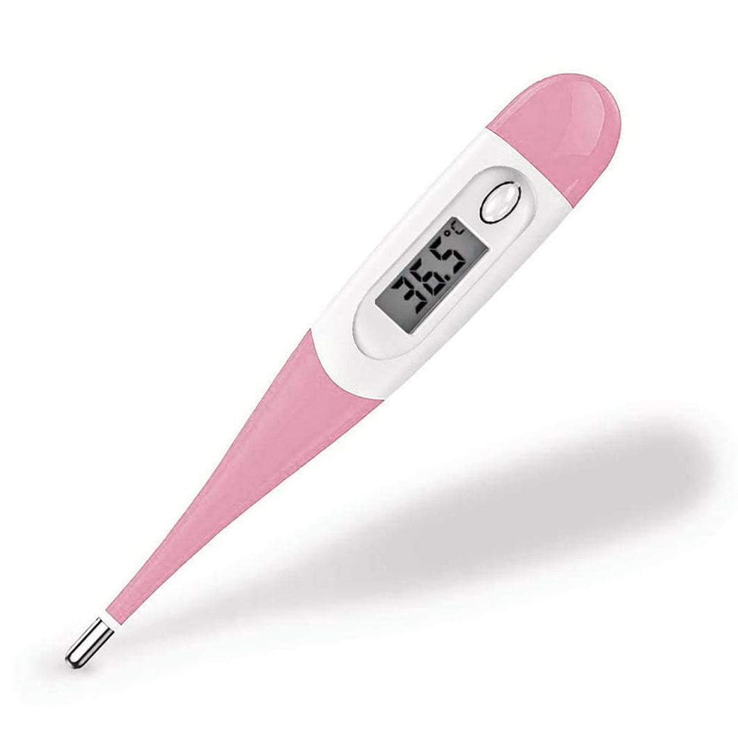 Accurate Digital Oral Thermometer - Rectal and Underarm Temperature Measurement for Fever Monitoring (Pink)
