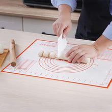 Load image into Gallery viewer, Set of 3 assorted sizes (Small, Medium, Large) - Non-Stick Silicone Baking Mat - Pastry Mat with Measurements Perfect for for Pizza, Cake, Fondant, Cookies and Bread Making
