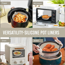 Load image into Gallery viewer, 2-Piece Set of Air Fryer Silicone Liners for 3 to 5 QT Baskets | Large 7.9 inch - White
