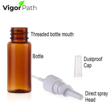 Load image into Gallery viewer, Amber Glass 1 oz Nasal Sprayer - Empty, Refillable, Travel-Sized Solution for Saline Applications (Pack of 2)
