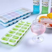 Load image into Gallery viewer, 4 Pack Silicone stackable Ice Cube Trays - (White+Green)
