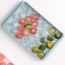 Load image into Gallery viewer, Round Ice Cube Trays for Freezer - Includes 2 Ice Trays with Storage Ice Bucket, &amp; Scoop (Blue)
