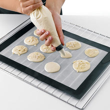 Load image into Gallery viewer, Premium Non-Stick Silicone Baking Mat Set of 3 Assorted Sizes (Small, Medium, Large) - Food Safe, Heat-Resistant, Reusable &amp; Nonstick Mat for Cookie Oven, Macarons, Bread &amp; Pastry - Black
