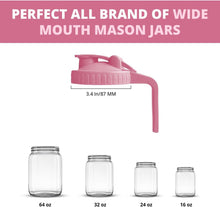 Load image into Gallery viewer, 2 Pack Wide Mouth Flip Cap Mason Jar Lids for Mason Jars - Airtight Flip Cap Design with Handle, Ensures Leak-Proof and Long-lasting Performance (Pink)
