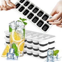 Load image into Gallery viewer, 4 Pack Silicone stackable Ice Cube Trays - (White+Black)
