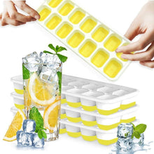 Load image into Gallery viewer, 4 Pack Silicone stackable Ice Cube Trays - (White+Yellow)
