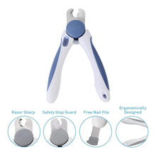 Load image into Gallery viewer, Pet Nail Clipper - Pet Grooming Tool for Nail Clipping and Trimming - plus a Bonus Free Nail File (Blue)
