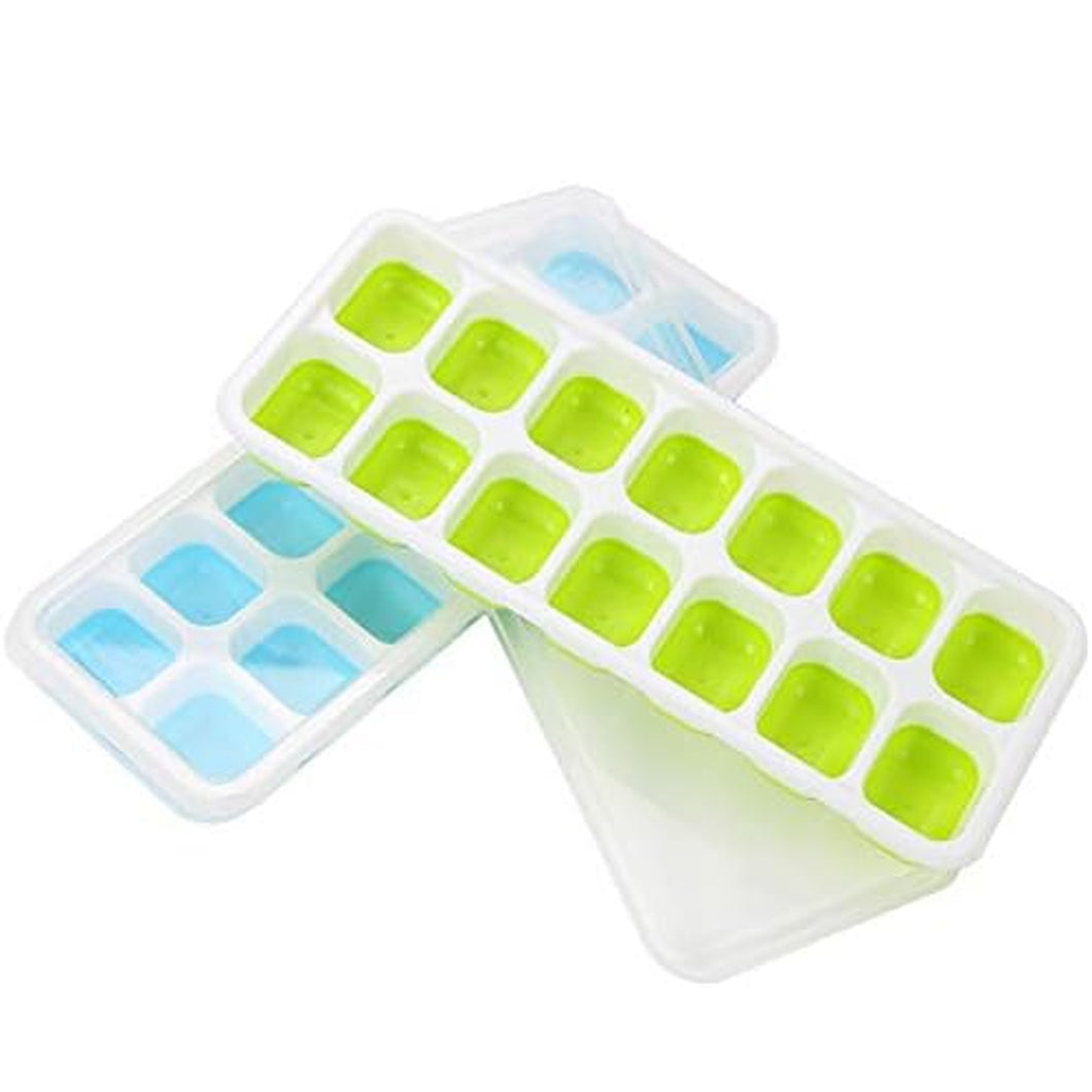 2 Pack Silicone stackable Ice Cube Trays - (Variety Pack)