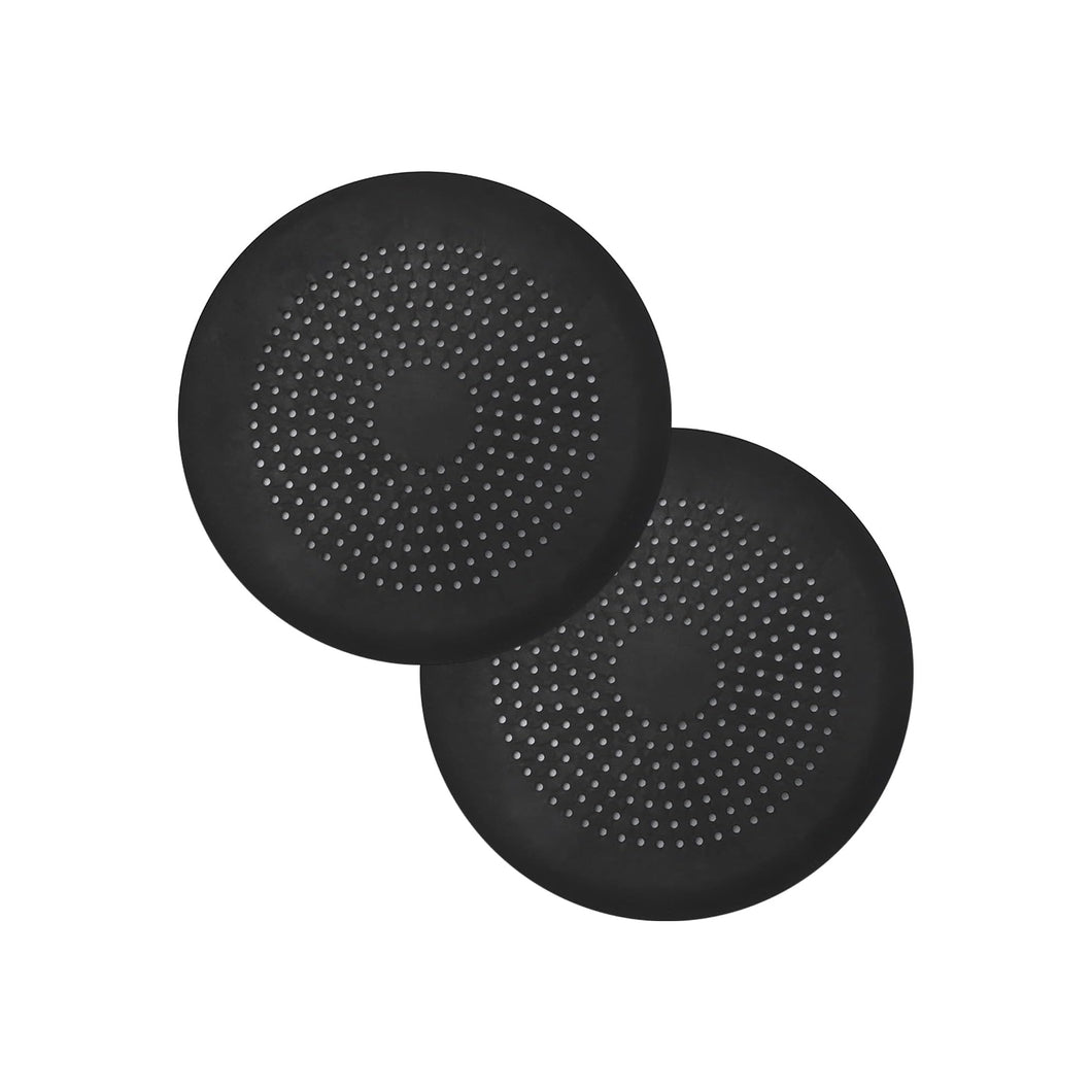 Hair Catcher Round Silicone Hair Stopper with Suction Cup - Pack of 2 (Black)