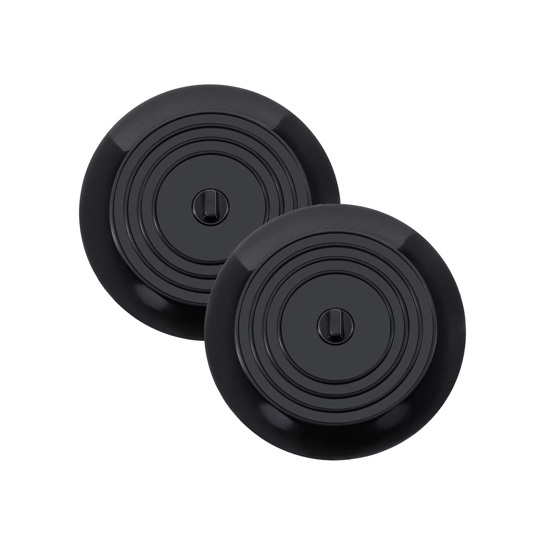 Set of 2 Silicone Tub Stoppers - 5.9 Inches Sink Stoppers (Black)