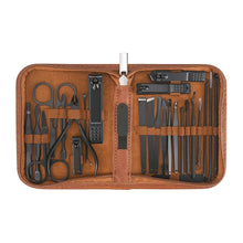 Load image into Gallery viewer, Professional Manicure Set - Portable Travel Nail Kit (26 Piece - Brown)
