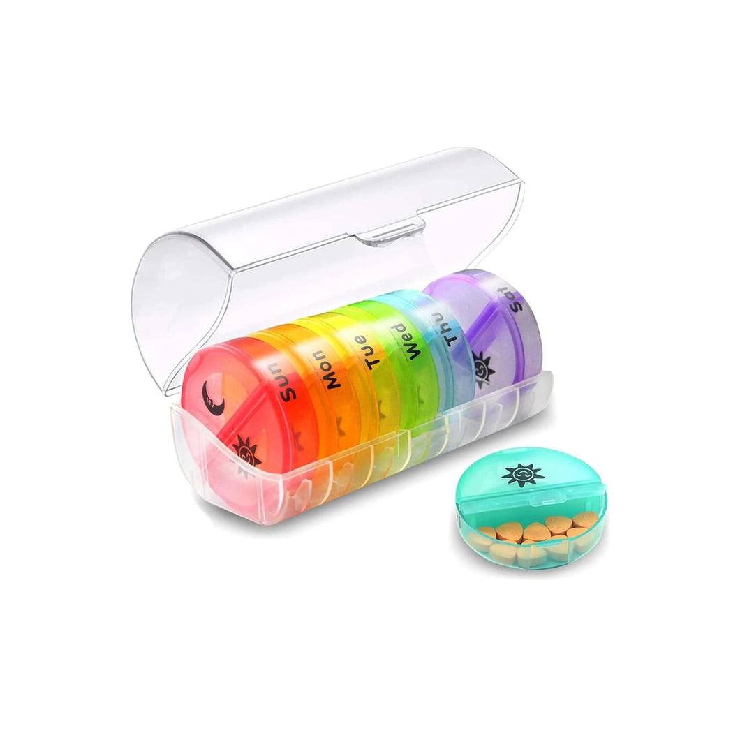 7-Day Pill Organizer with Two Compartments Per Day (Clear)
