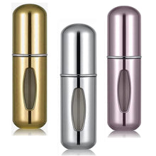 Load image into Gallery viewer, Portable Mini Refillable Perfume/Cologne Atomizer Bottle - great for travel, parties and events - Travel &amp; toiletry accessory great for both men and women - 5ml/0.2oz (Variety Pack of 3 - Gold, Silver, Pink)
