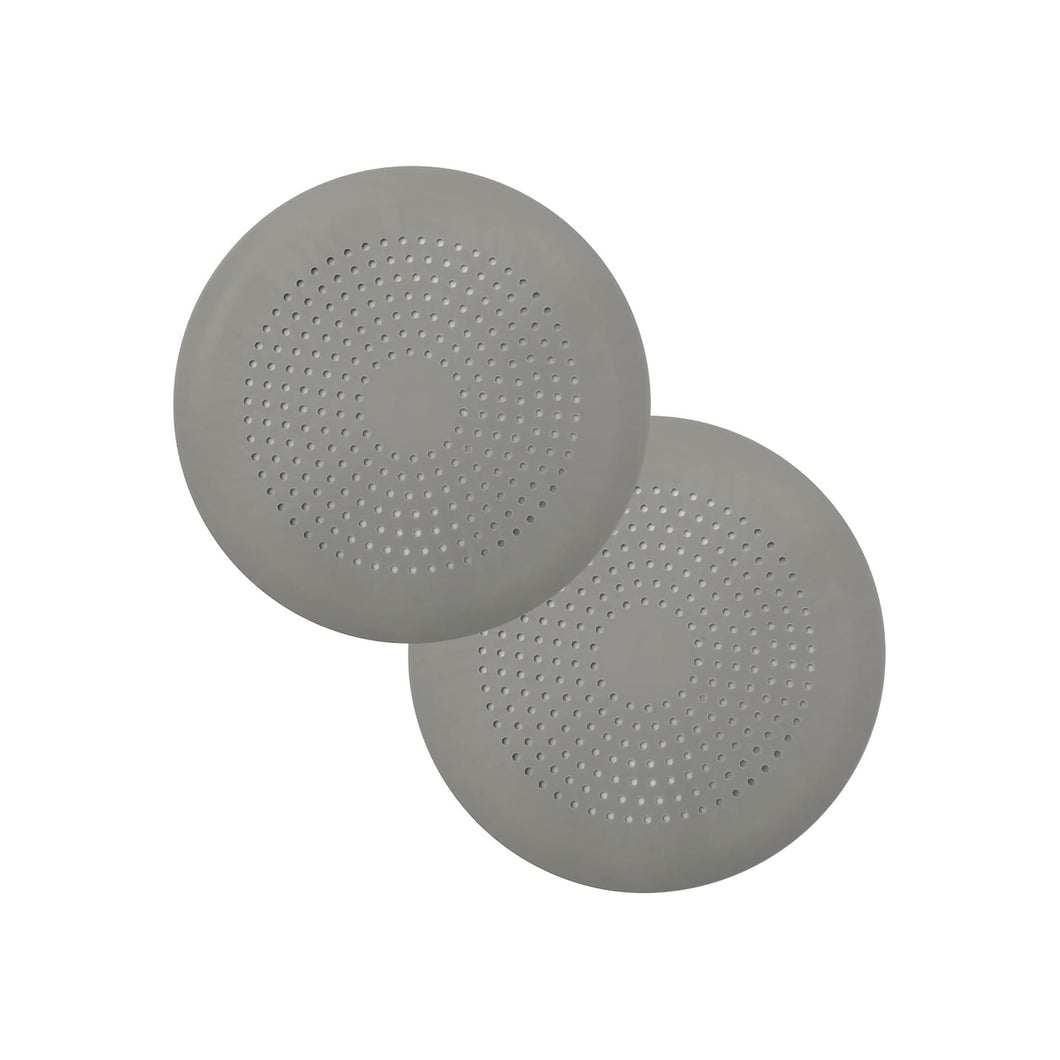 Hair Catcher Round Silicone Hair Stopper with Suction Cup - Pack of 2 (Grey)