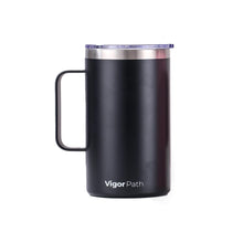 Load image into Gallery viewer, Insulated Coffee Mug with Handle and Sliding Lid (Black)
