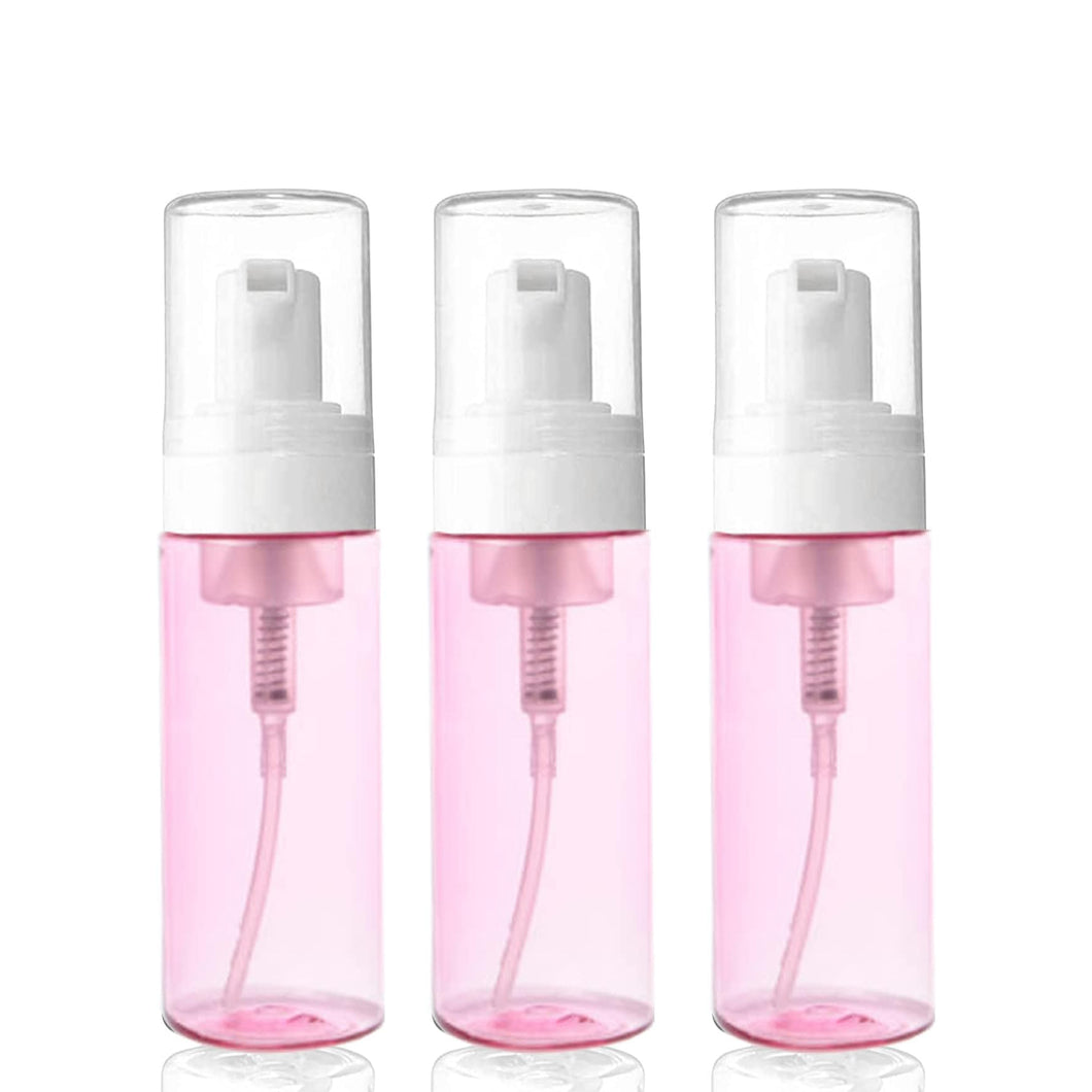 3-Pack Travel-Sized Foaming Pump Bottles - 100ml/3.3oz (Pink)