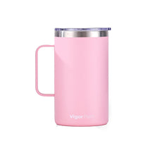 Load image into Gallery viewer, Insulated Coffee Mug with Handle and Sliding Lid (Pink)
